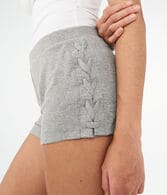 Solid Fuzzy Lace-Up Shorts