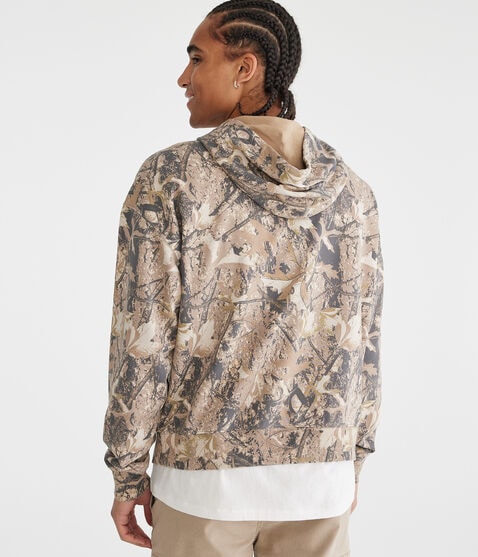 Woodland Camo Boxy Pullover Hoodie