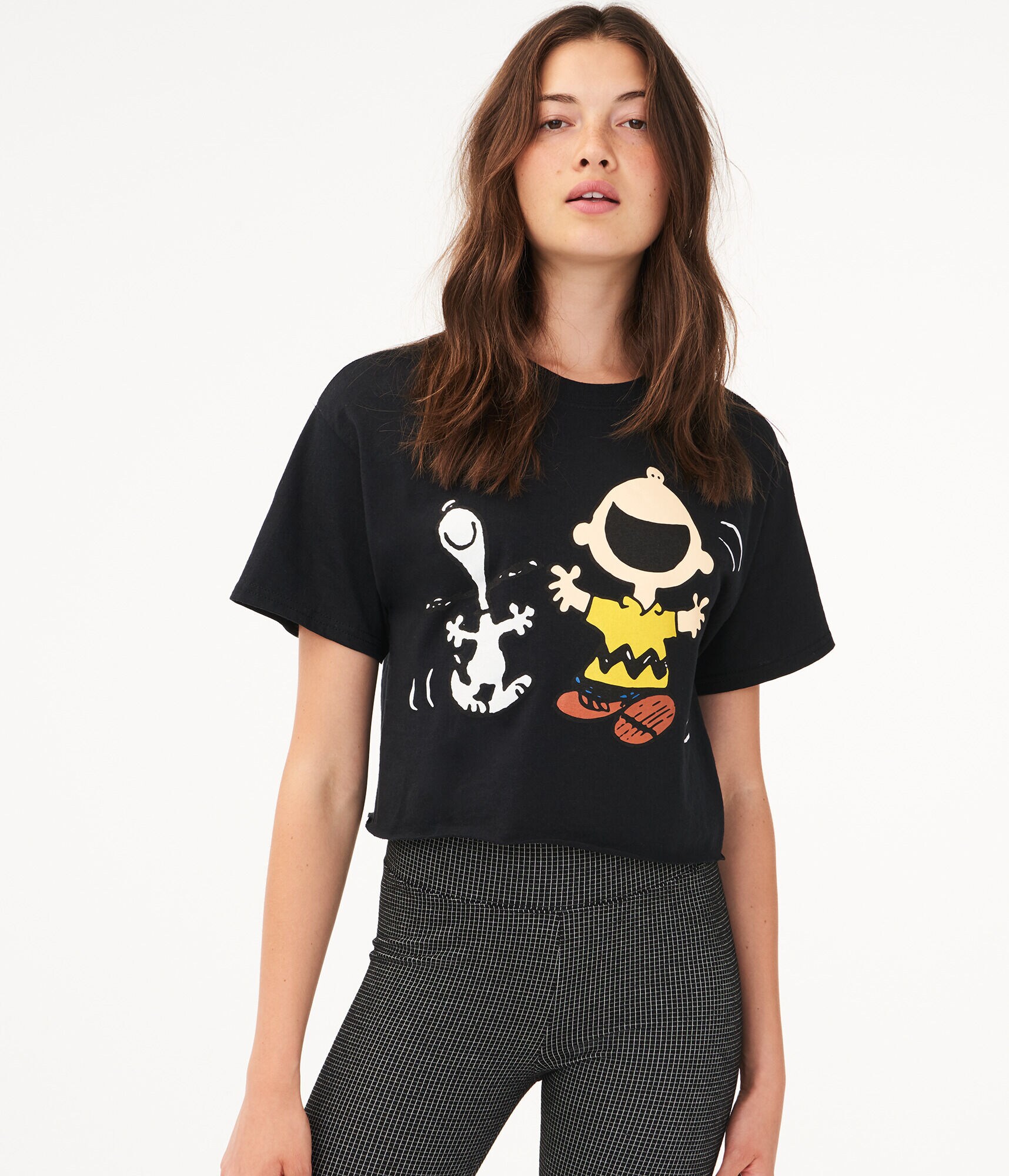 Charlie Brown &amp; Snoopy Crop Graphic Tee***