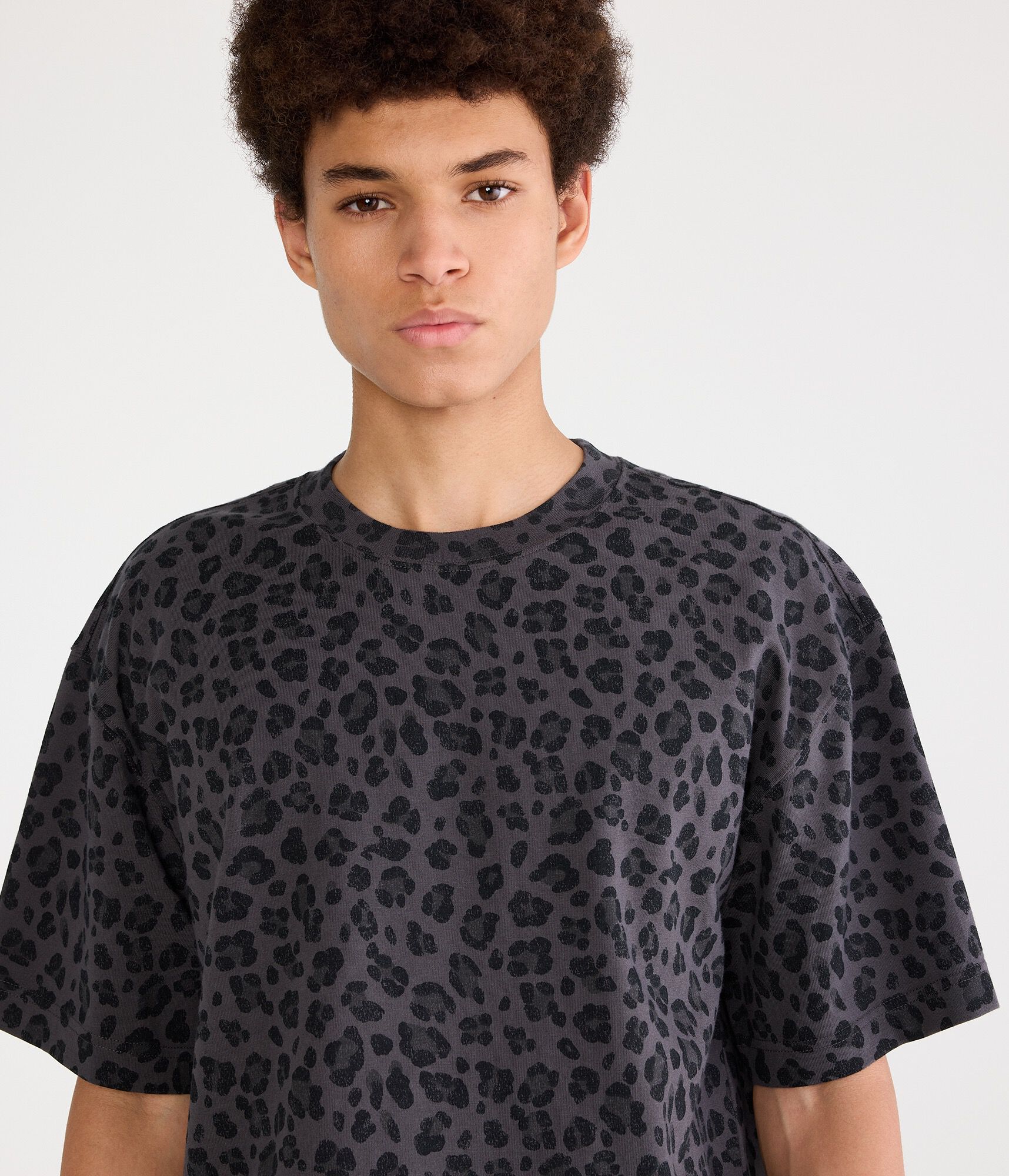 Leopard Print Boxy Crew Tee