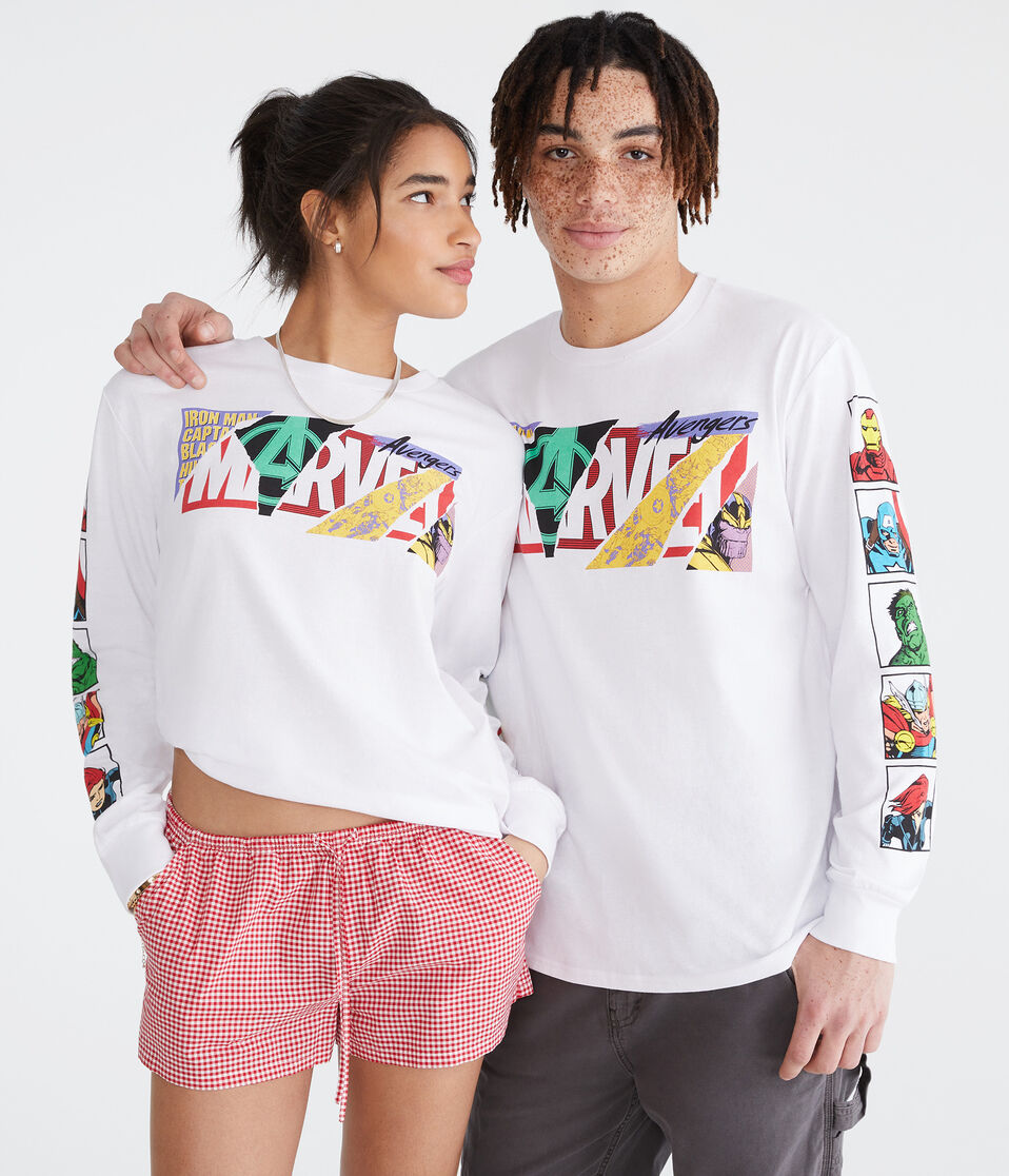 Marvel | Aero Long Sleeve Avengers Photo Booth Relaxed Graphic Tee