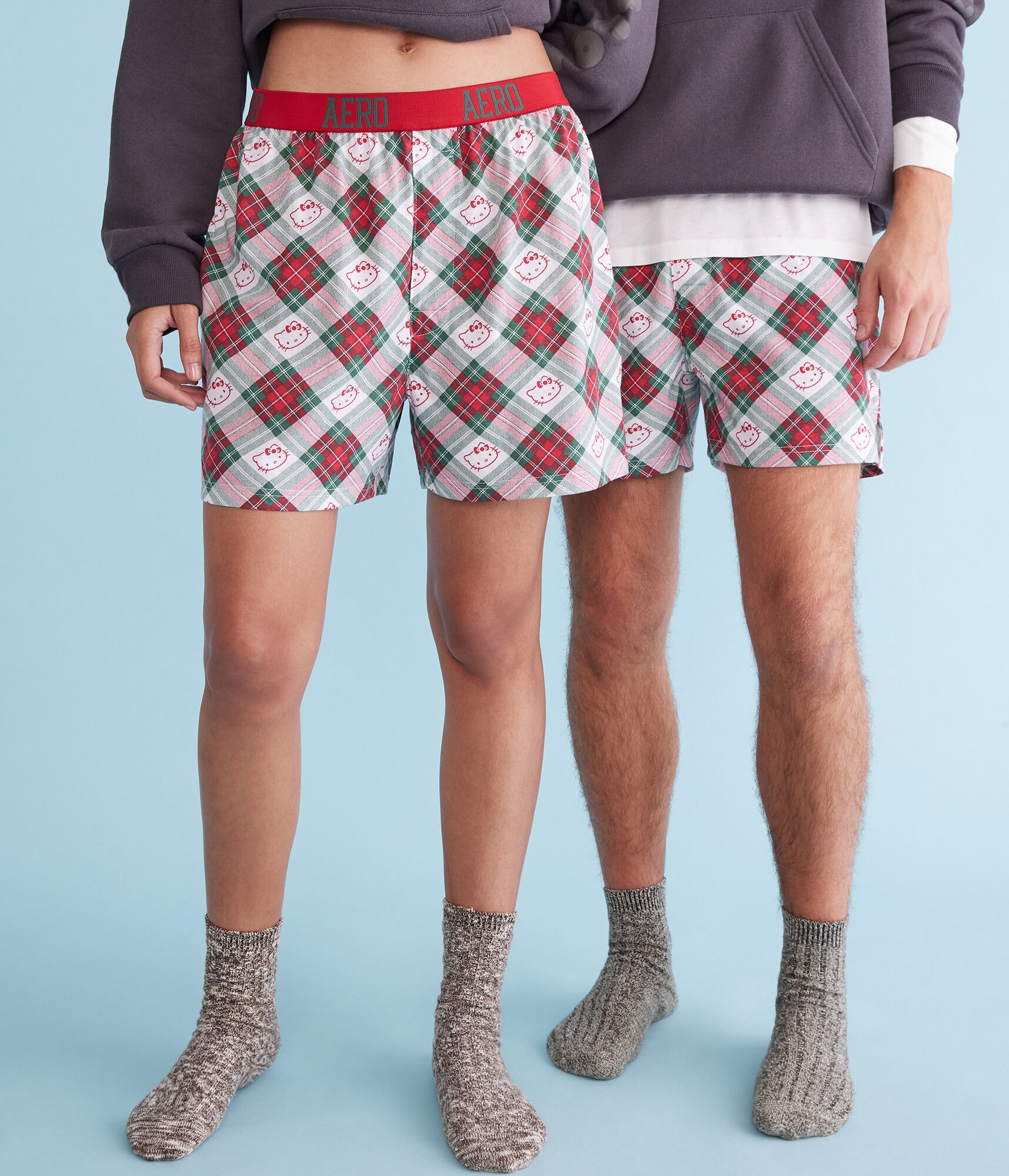 Hello Kitty Plaid Woven Boxers