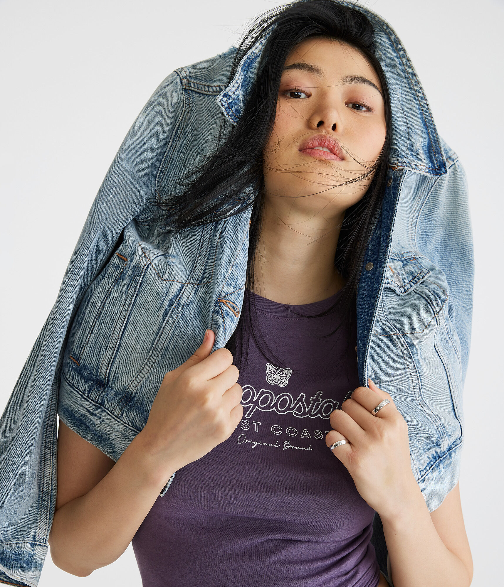 Aeropostale Butterfly Foil Graphic Tee