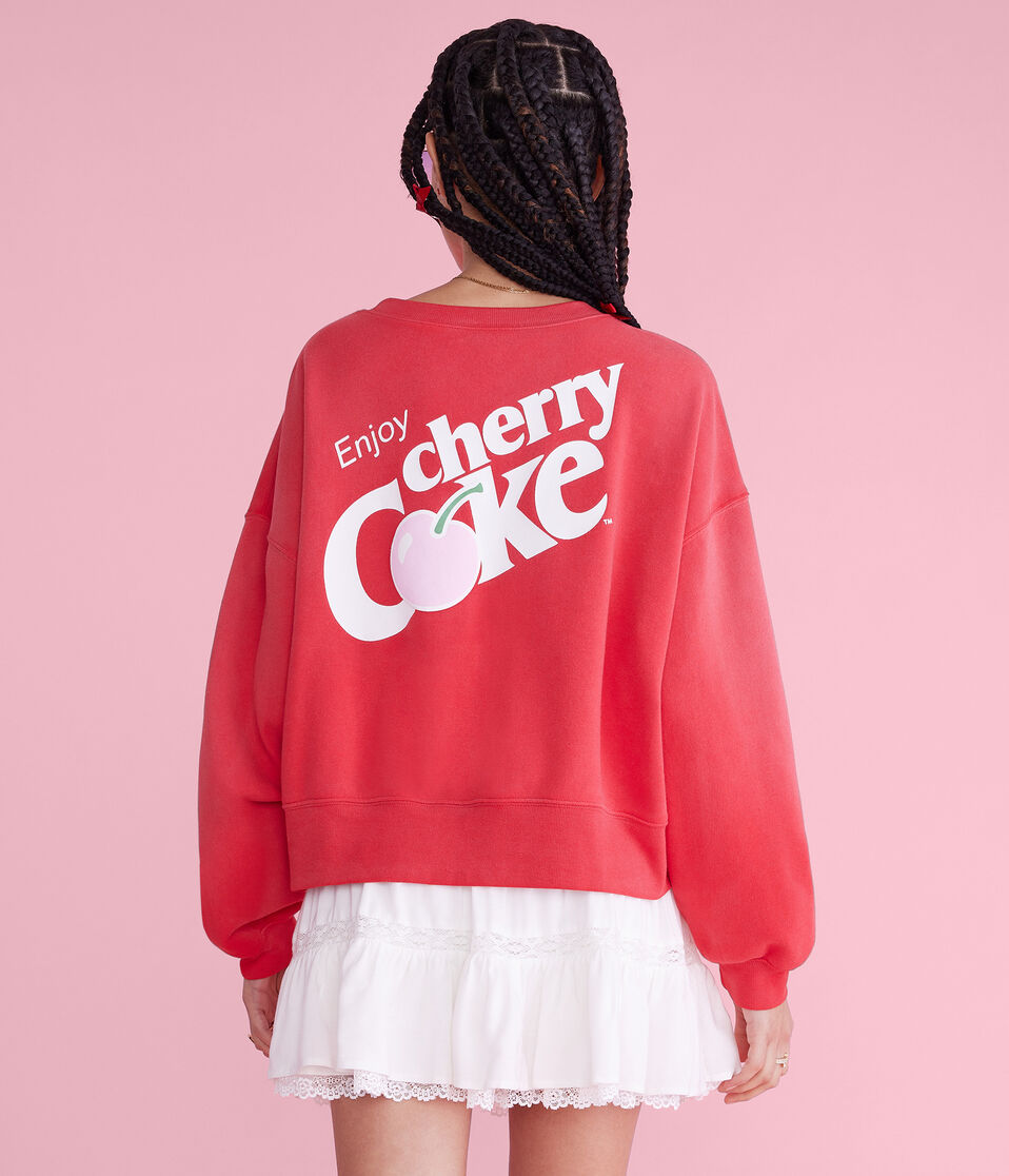Cherry Coke Oversized Crew Sweatshirt