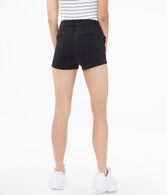 High-Rise Twill Midi Shorts