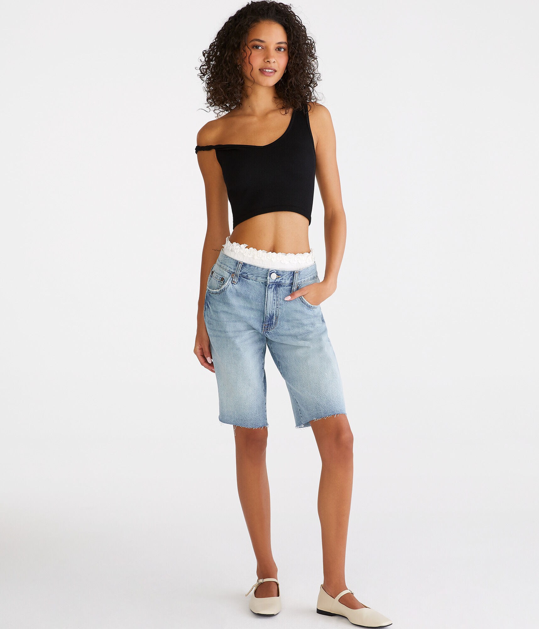 Low-Rise Denim Jorts