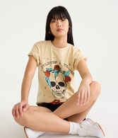 Poison Rose Skull Boyfriend Graphic Tee