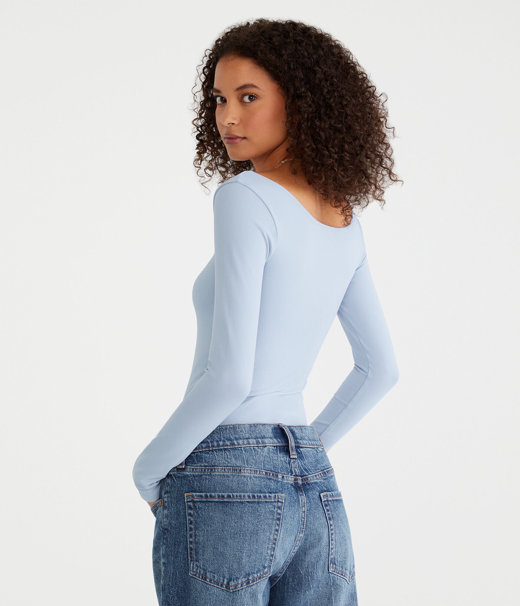 Long Sleeve Seriously Soft Sculpt Scoop-Neck Tee