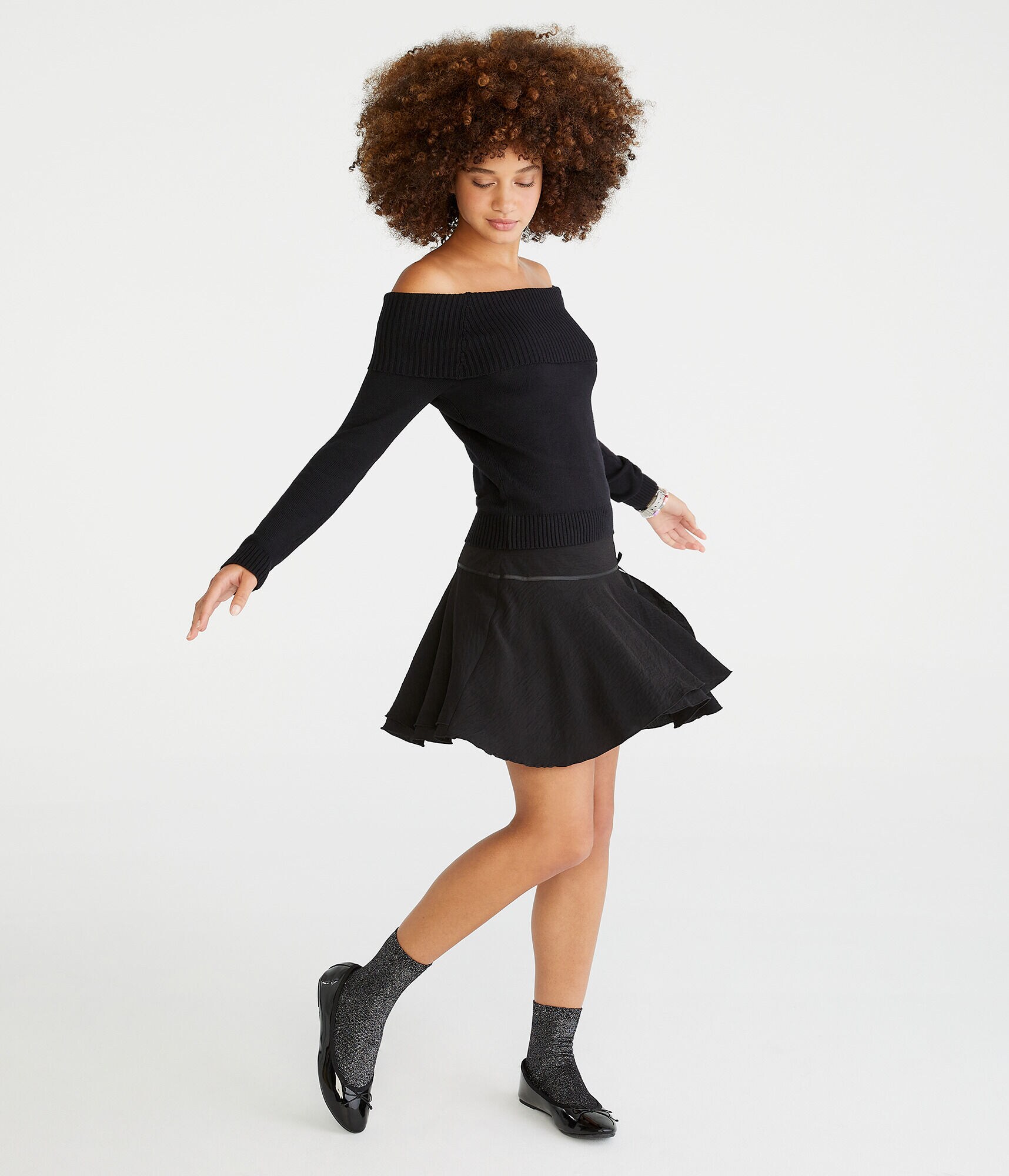 Solid Off-The-Shoulder Sweater