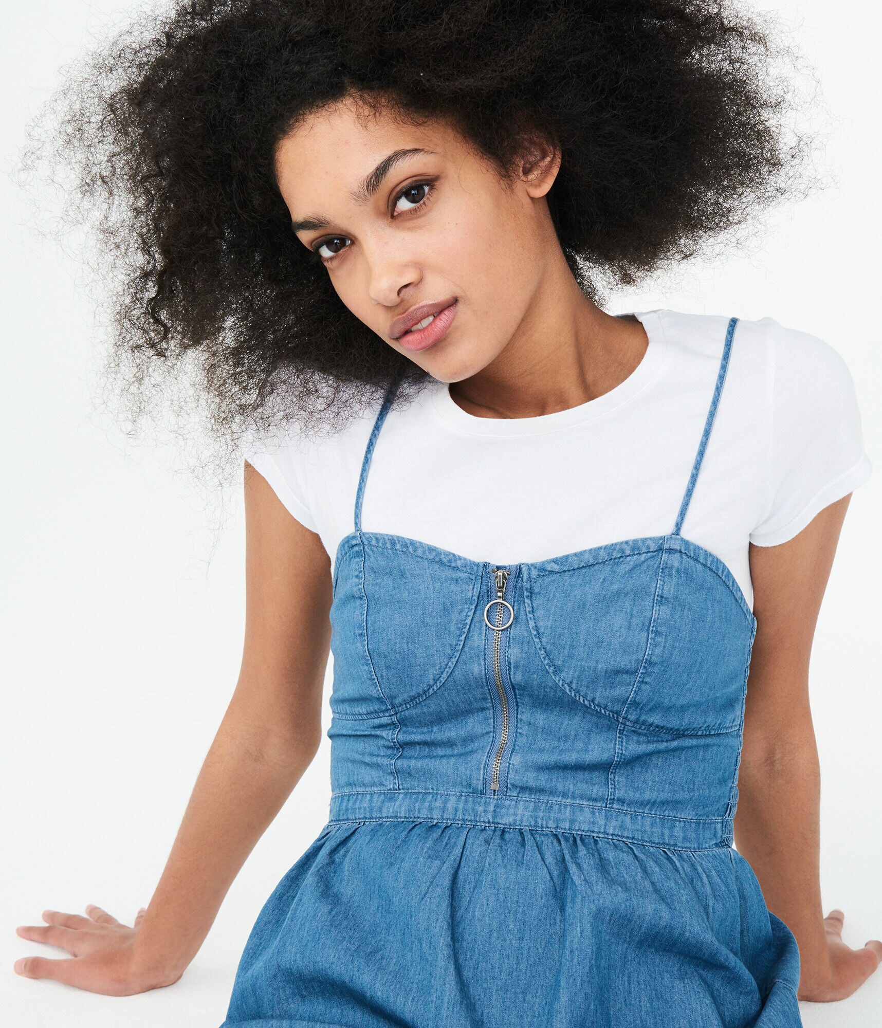 Solid Chambray Fit &amp; Flare Dress