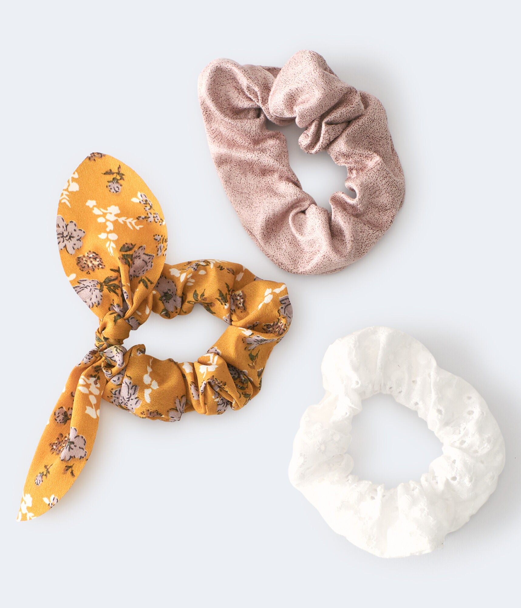 Floral Bow Scrunchie 3-Pack