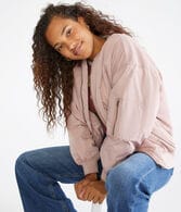 Oversized Sherpa-Lined Bomber Jacket