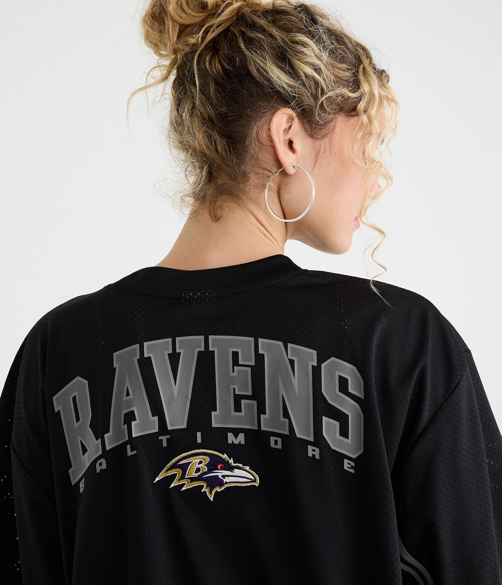 Baltimore Ravens Striped Mesh Top