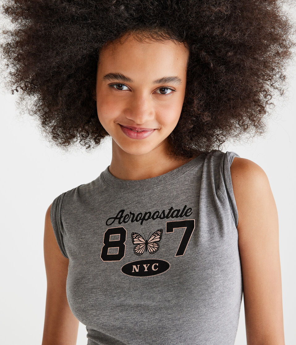 Aeropostale 87 Butterfly Foil Graphic Tee