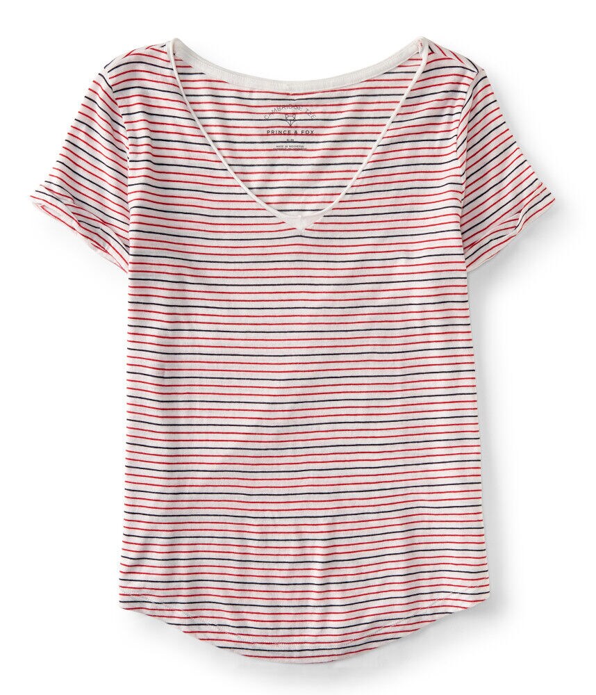 Prince Fox Striped V Neck Cambridge Tee