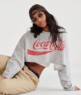 Coca-Cola® by Aéropostale Coca-Cola Logo Cropped Crew Sweatshirt