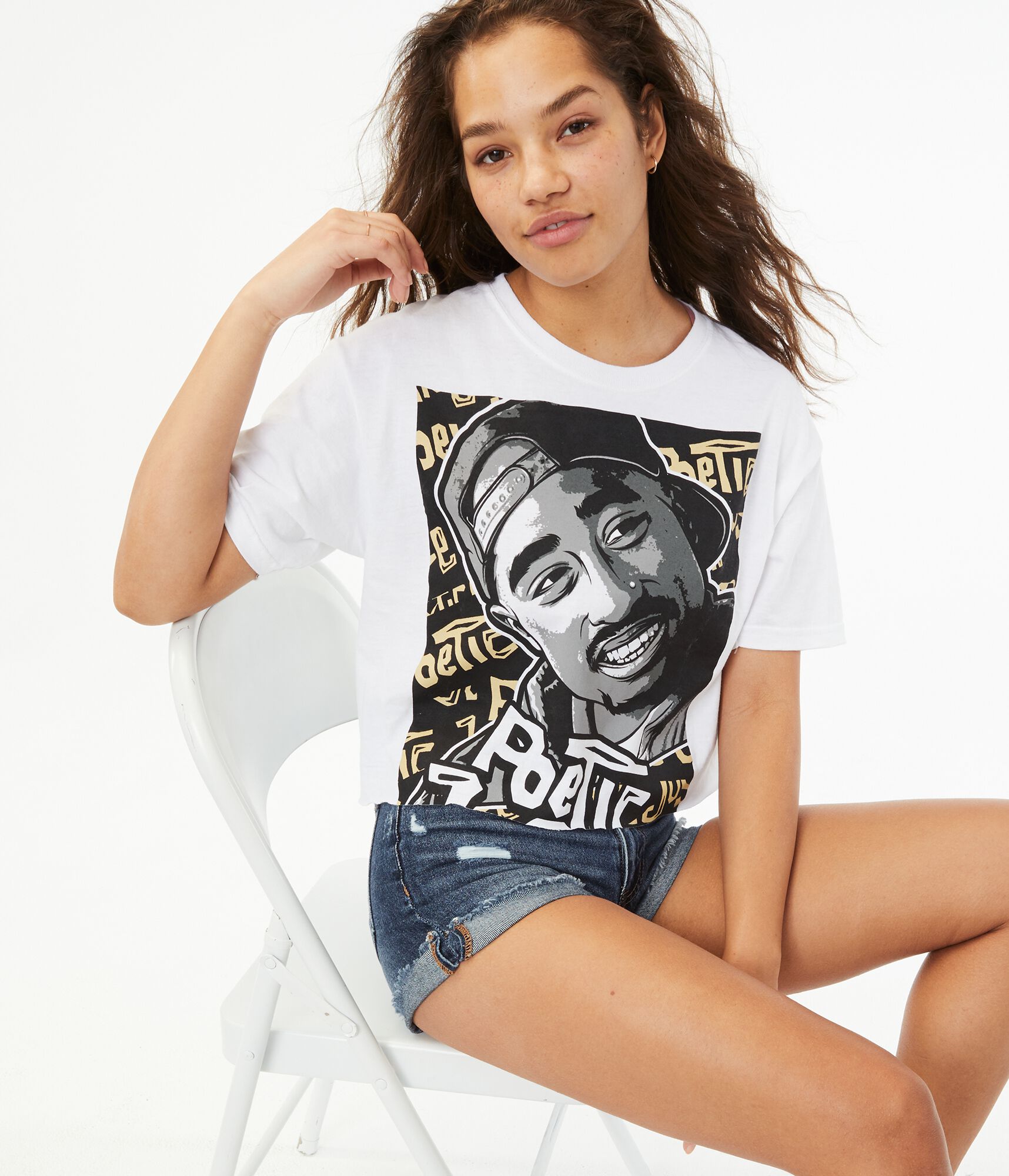 Poetic Justice Oversized Tupac Graphic Tee