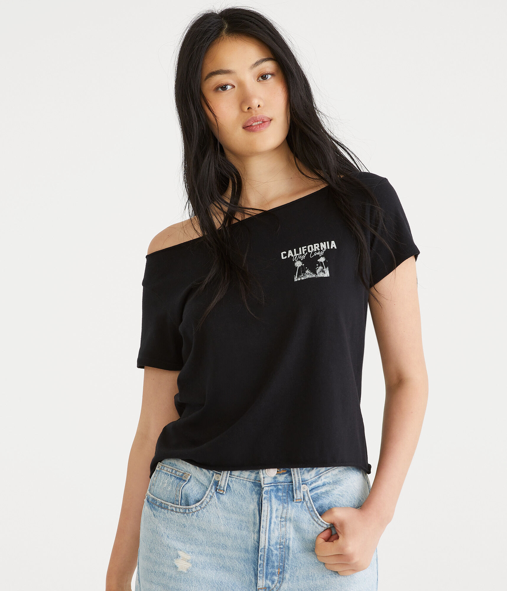 California 1987 Off-The-Shoulder Graphic Tee