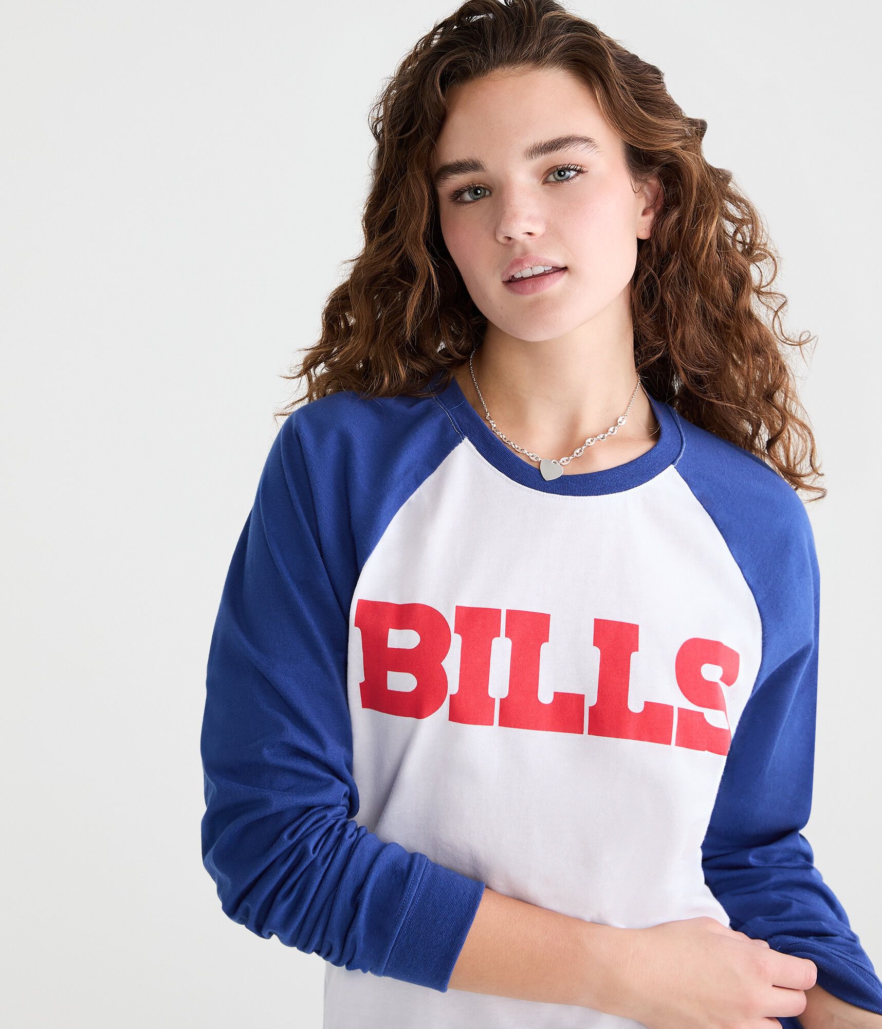 Long Sleeve Buffalo Bills Relaxed Raglan Graphic Tee