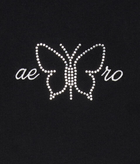 Aero Rhinestone Butterfly Graphic Tee Aero Rhinestone Butterfly Graphic Tee