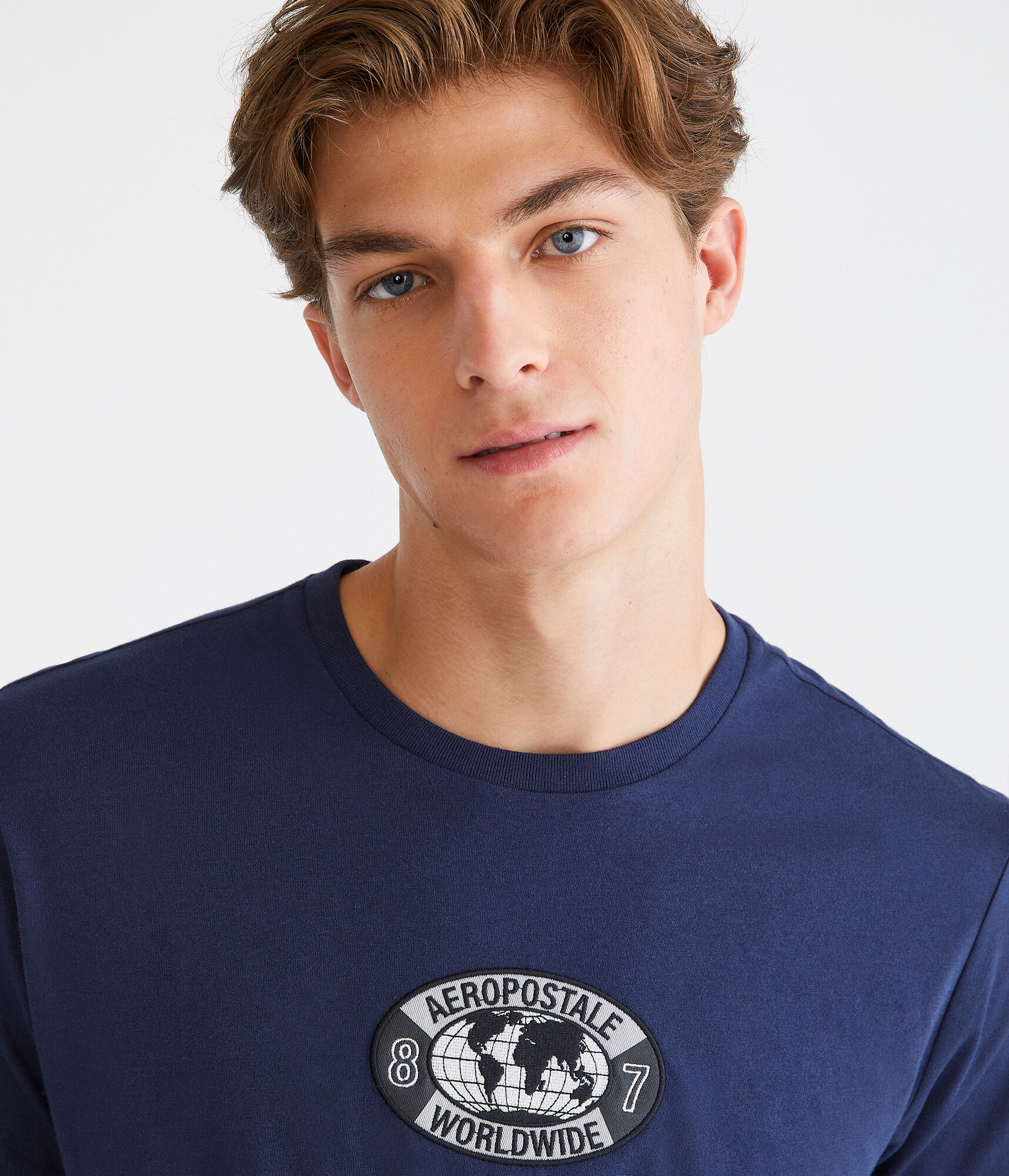 Aeropostale Worldwide Globe Appliqu&eacute; Graphic Tee