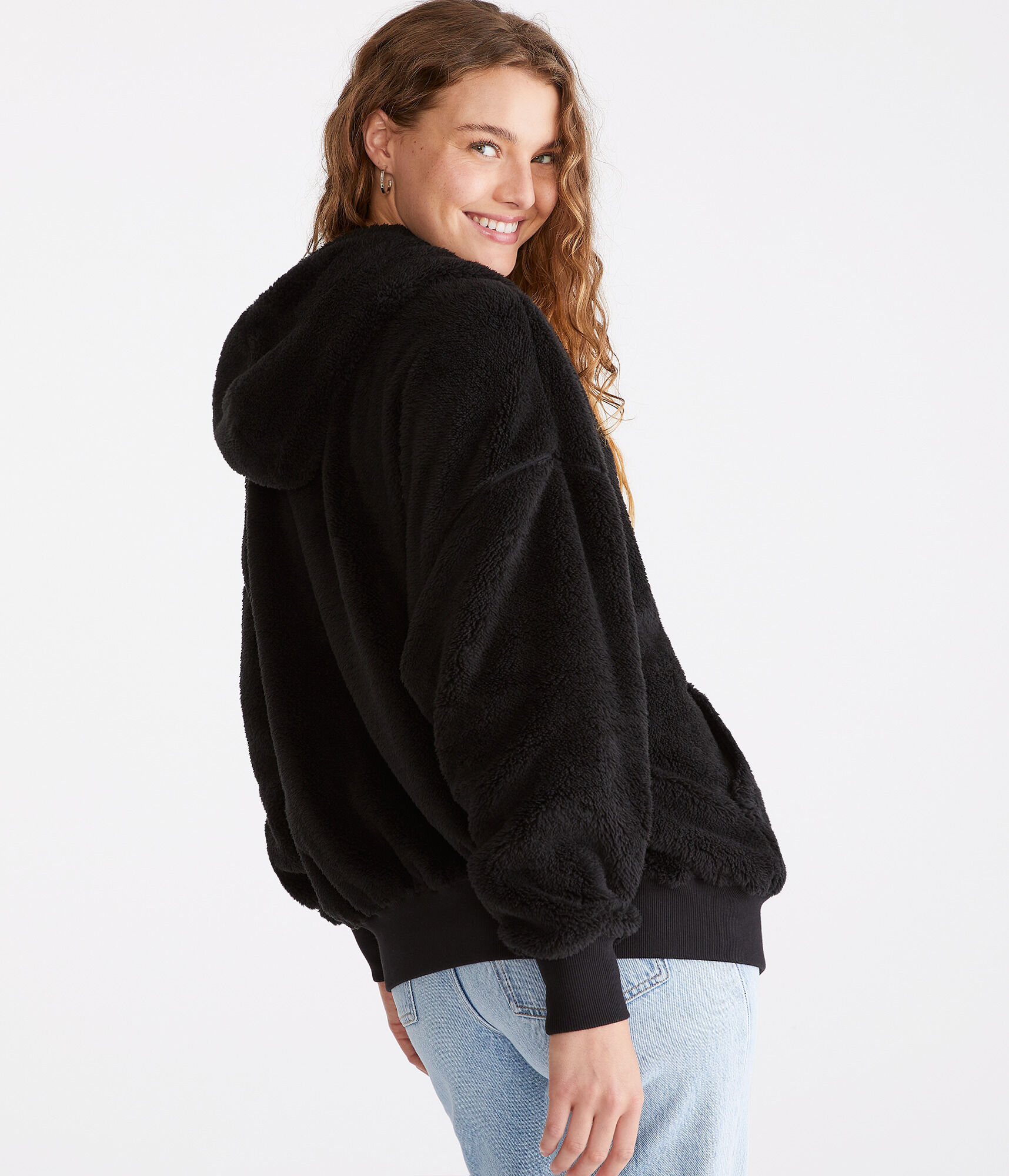 Sherpa Oversized Full-Zip Hoodie