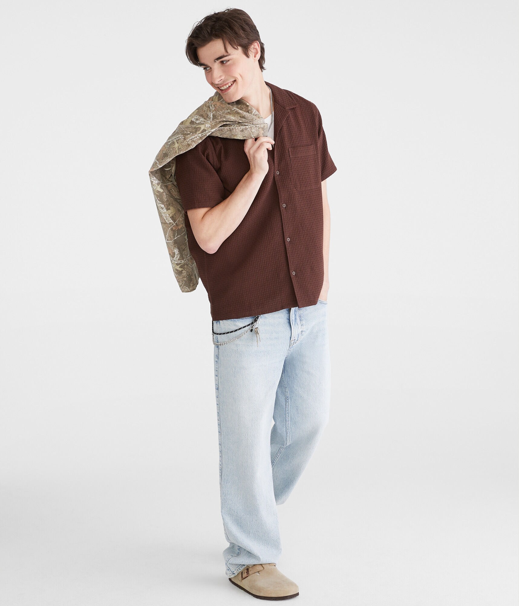 Short Sleeve Textured Shirt