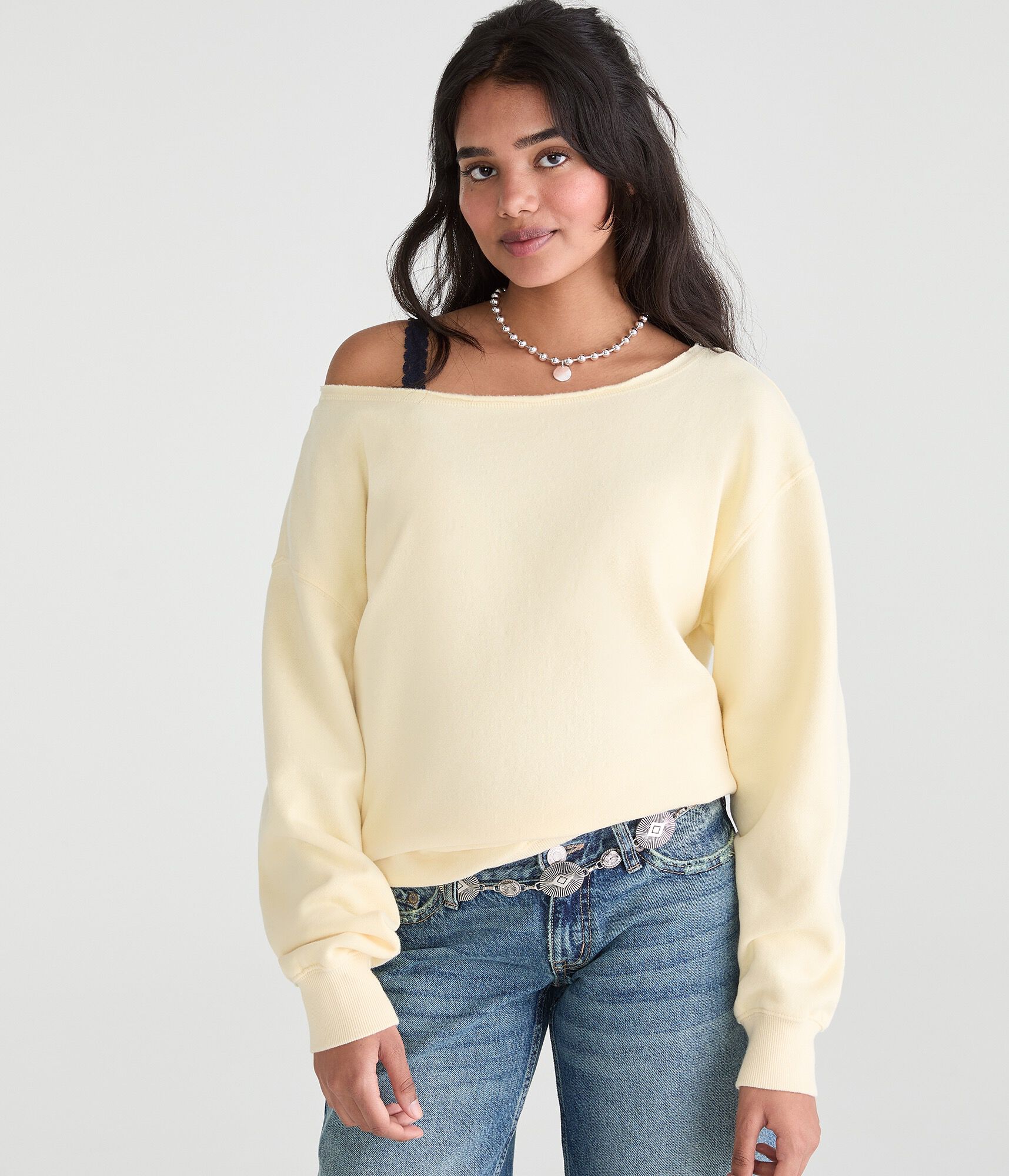 Cloud Soft Oversized Off-The-Shoulder Sweatshirt