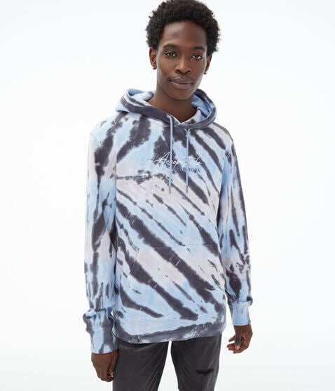 Aeropostale Script Logo Tie-Dye Pullover Hoodie