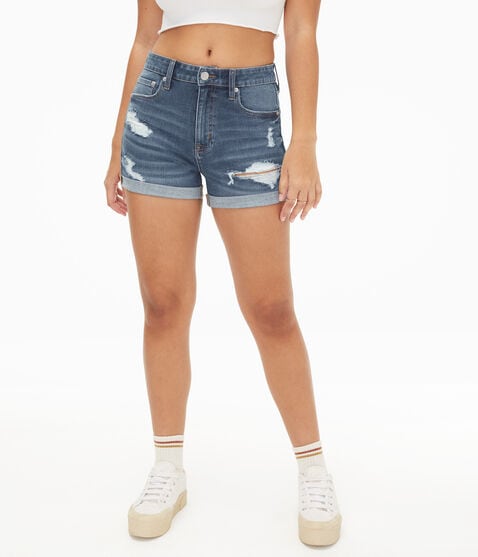 Flex Effects High-Rise Curvy Denim Midi Shorts