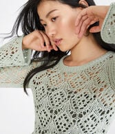 Open-Knit Cropped Sweater