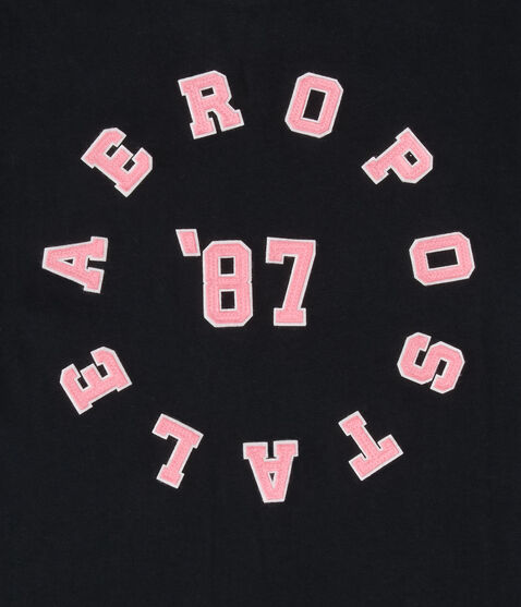 Aeropostale 87 Circle Appliqué Graphic Tee