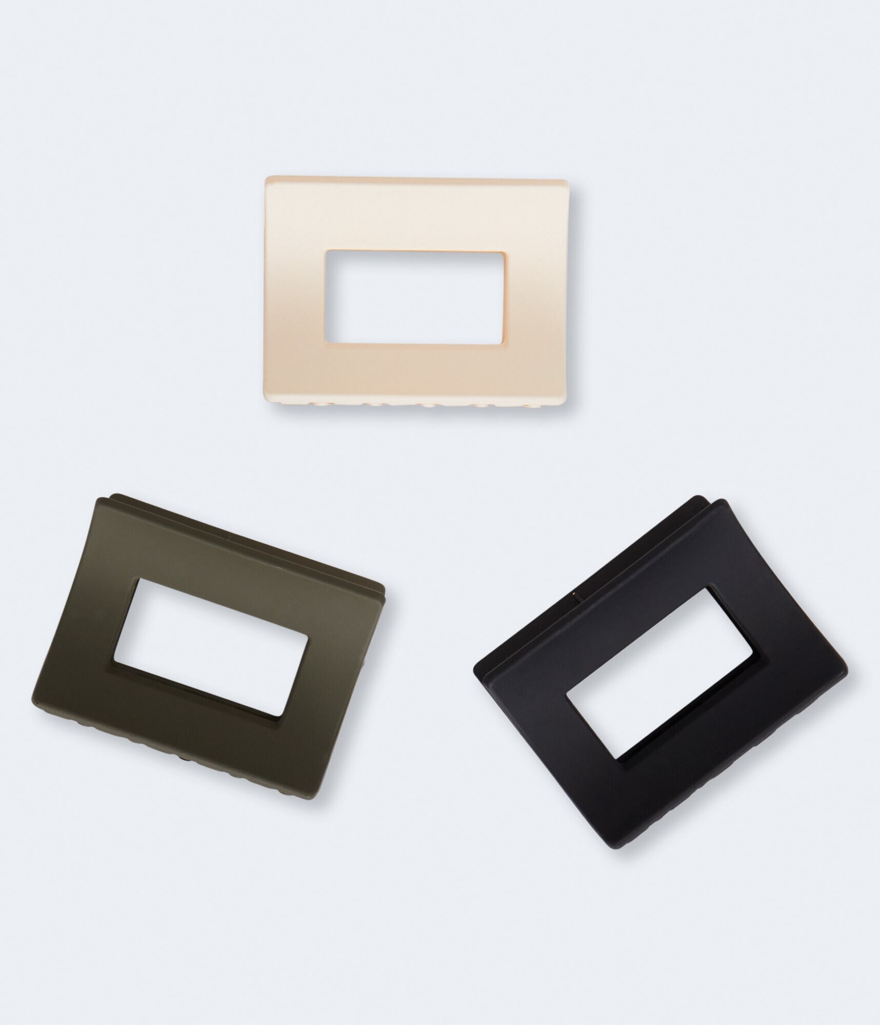 Matte Square Claw Hair Clip 3-Pack