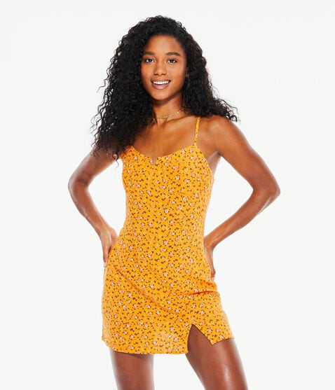 Floral Notch-Neck V-Wire Bustier Dress