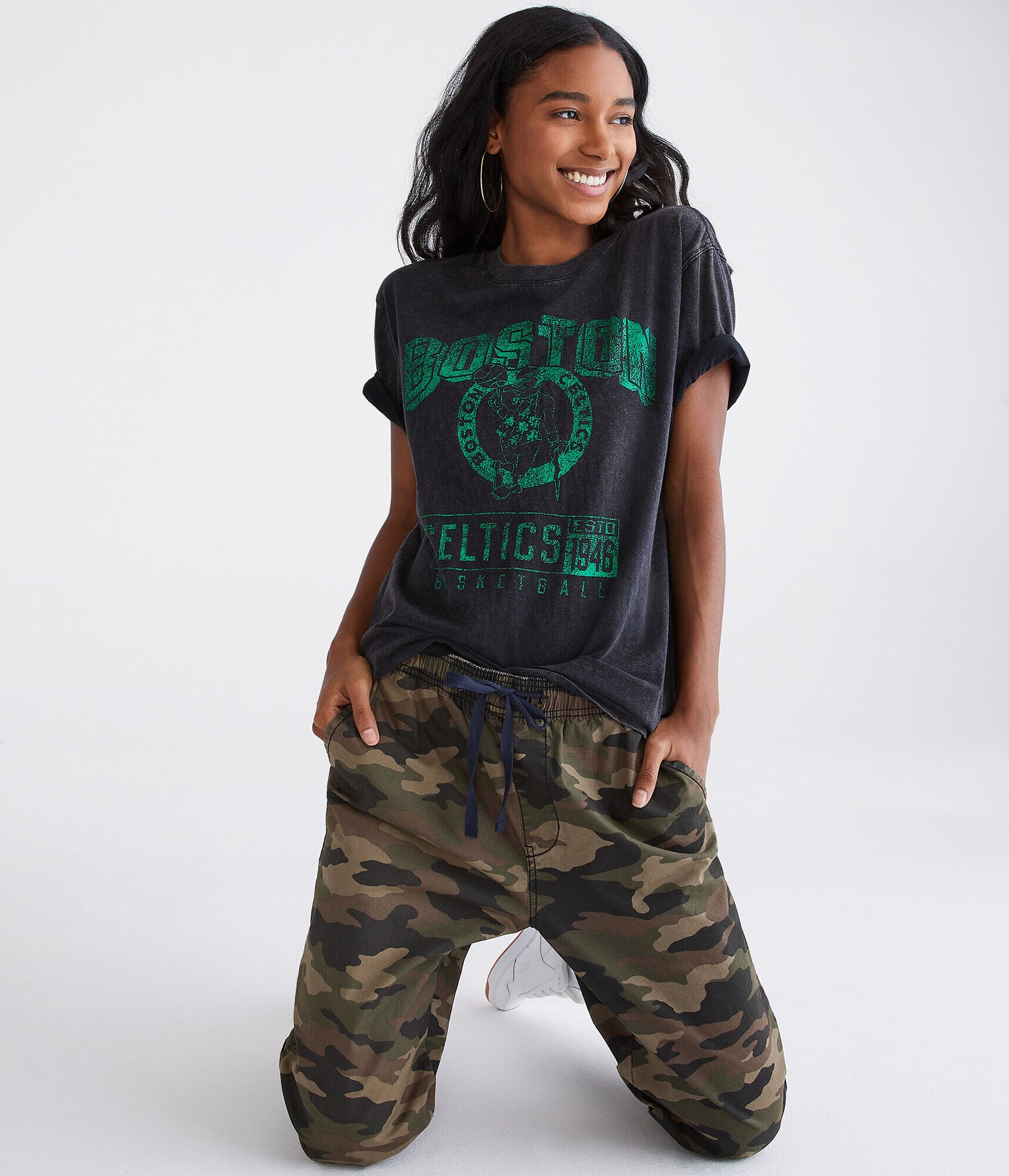 Boston Celtics Basketball Relaxed Graphic Tee