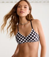 Checker Crossback Bikini Top