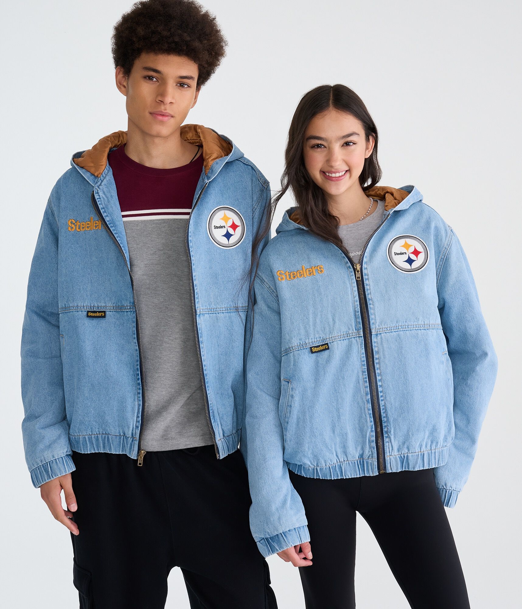 Pittsburgh Steelers Full-Zip Hooded Denim Jacket