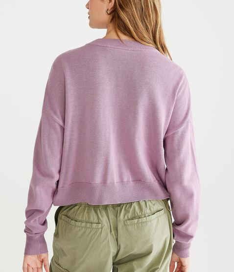 Peanuts® | Aéropostale Snoopy & Woodstock Cropped Crew Sweater