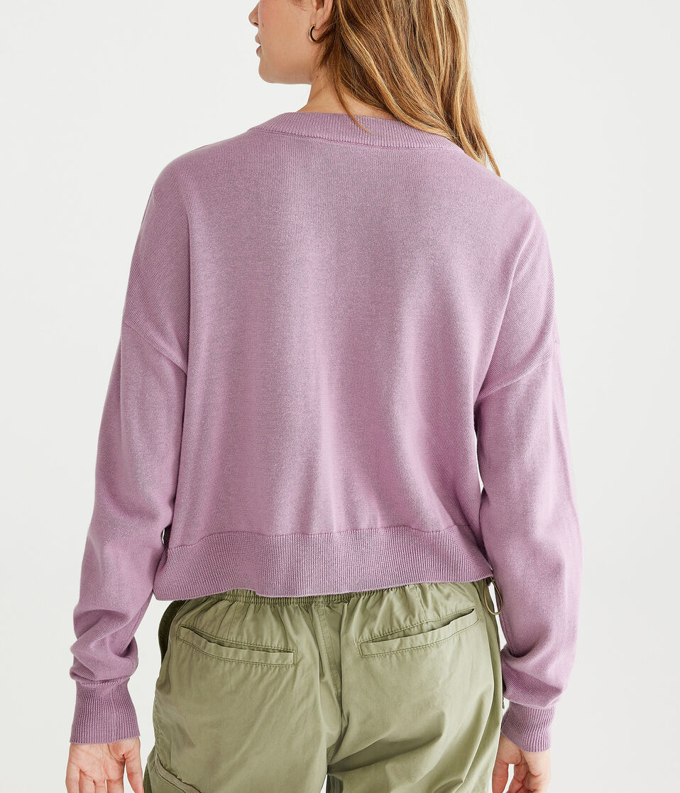 Peanuts® | Aéropostale Snoopy & Woodstock Cropped Crew Sweater