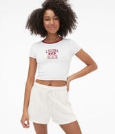 Seriously Soft Laguna Beach Cropped Graphic Baby Tee