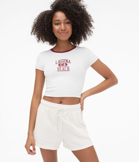 Seriously Soft Laguna Beach Cropped Graphic Baby Tee Seriously Soft Laguna Beach Cropped Graphic Baby Tee