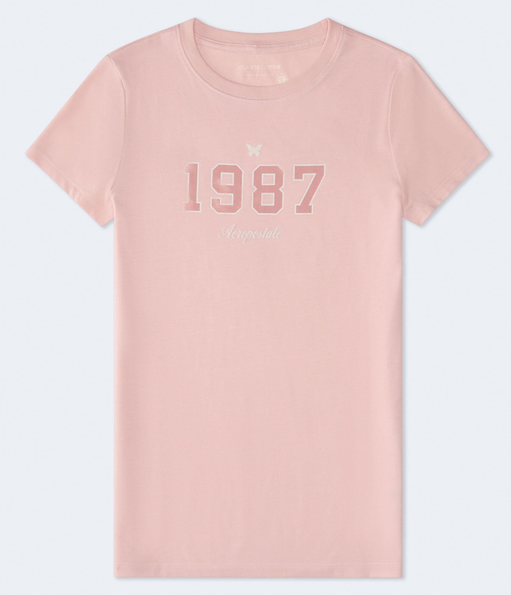 Aeropostale 1987 Flocked Graphic Tee