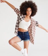 Flex Effects Low-Rise Denim Midi Shorts