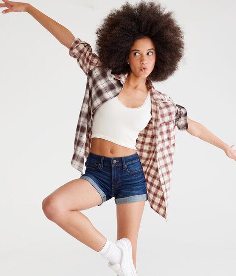 Flex Effects Low-Rise Denim Midi Shorts Flex Effects Low-Rise Denim Midi Shorts