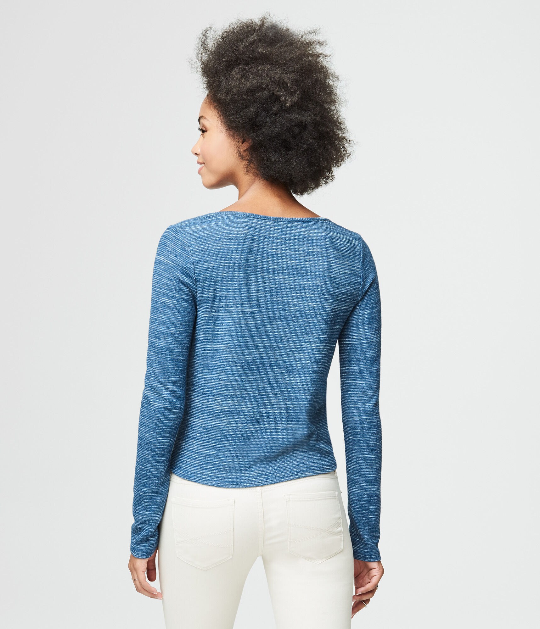 Final Sale -Long Sleeve Tie-Front Top