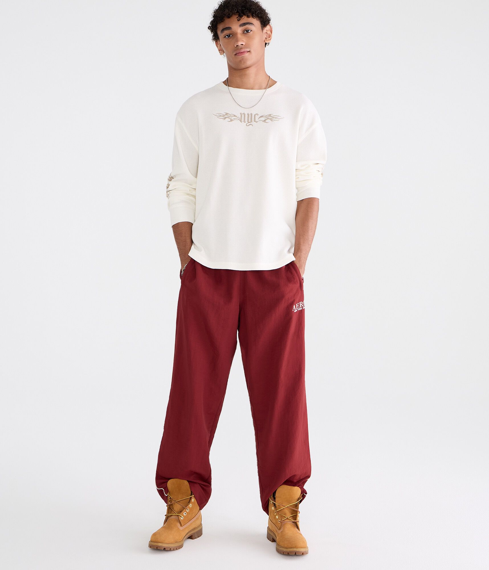 Aero Logo Baggy Nylon Track Pants