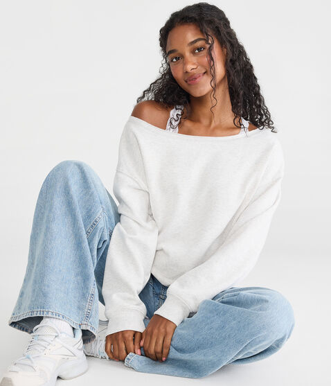 Cloud Soft Oversized Off-The-Shoulder Sweatshirt Cloud Soft Oversized Off-The-Shoulder Sweatshirt