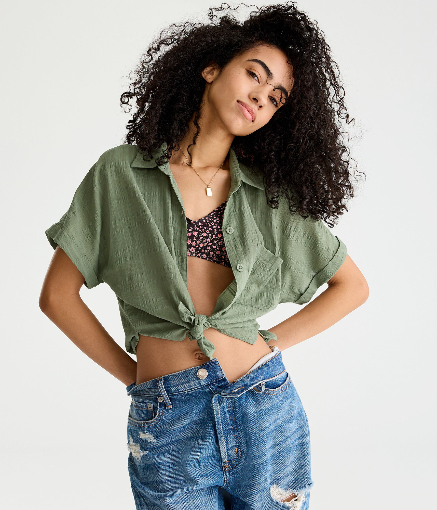 Tonal Textured Stripe Shirt