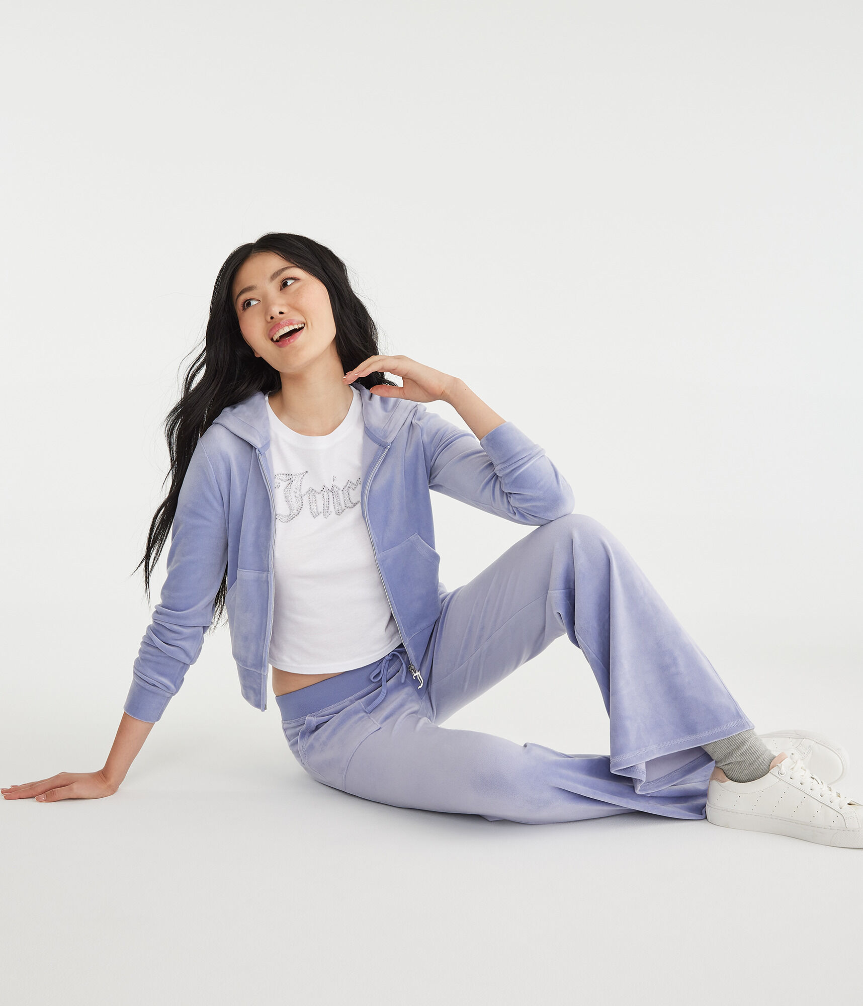 Juicy Couture Bling Velour Full-Zip Hoodie