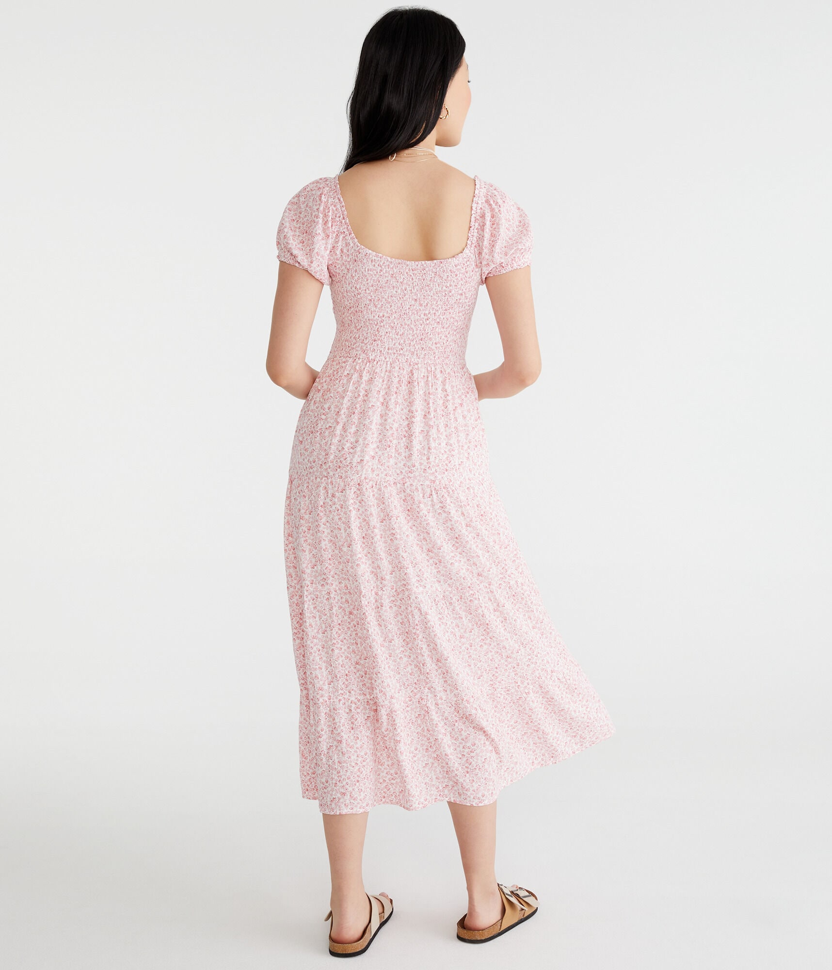 Floral Scoop-Neck Midi Dress